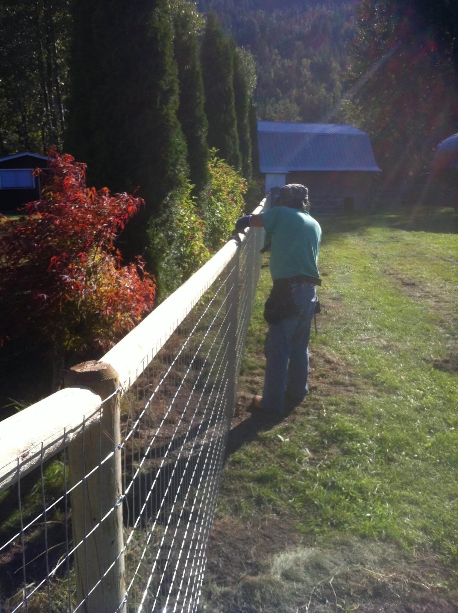 Don at a fencing project in BC