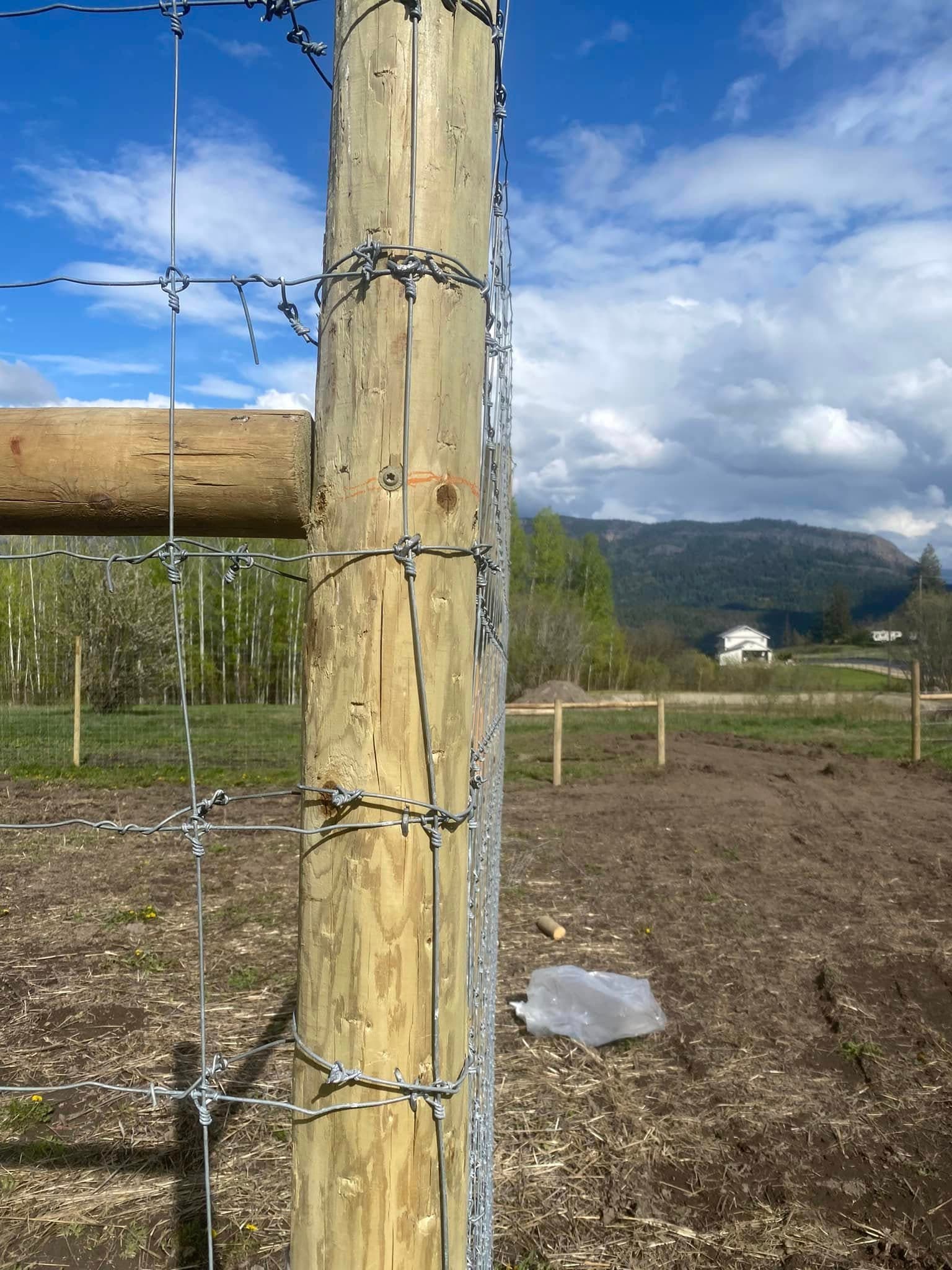 Farm fencing in the BC interior